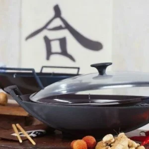 Neu 😀 Le Creuset Wok Aus Gusseisen Mit Glasdeckel In Schwarz 😍 6