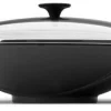 Neu 😀 Le Creuset Wok Aus Gusseisen Mit Glasdeckel In Schwarz 😍 7